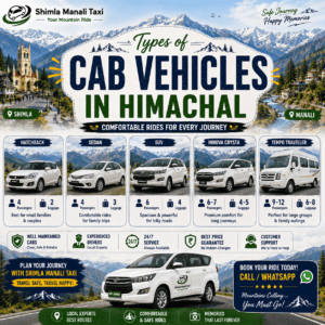 Types of Cab Vehicles in Himachal Pradesh